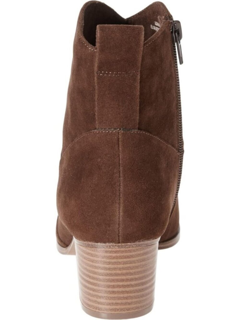 Women's Dark Brown Western Ankle Boots with Stacked Heels Faux Leather Pull On - Picture 3 of 7